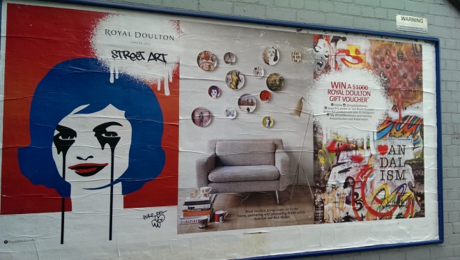 Royal Doulton puts these posters up in dodgy laneways near my house.